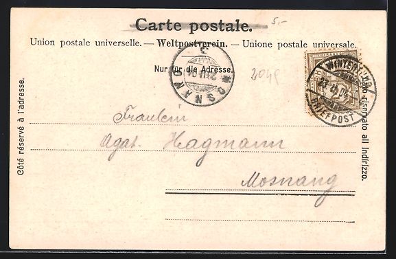 Cartoline postali: Winterthur, Passanten vor dem Stadthaus – Usato da Berlin venduto da bartko-reher 1