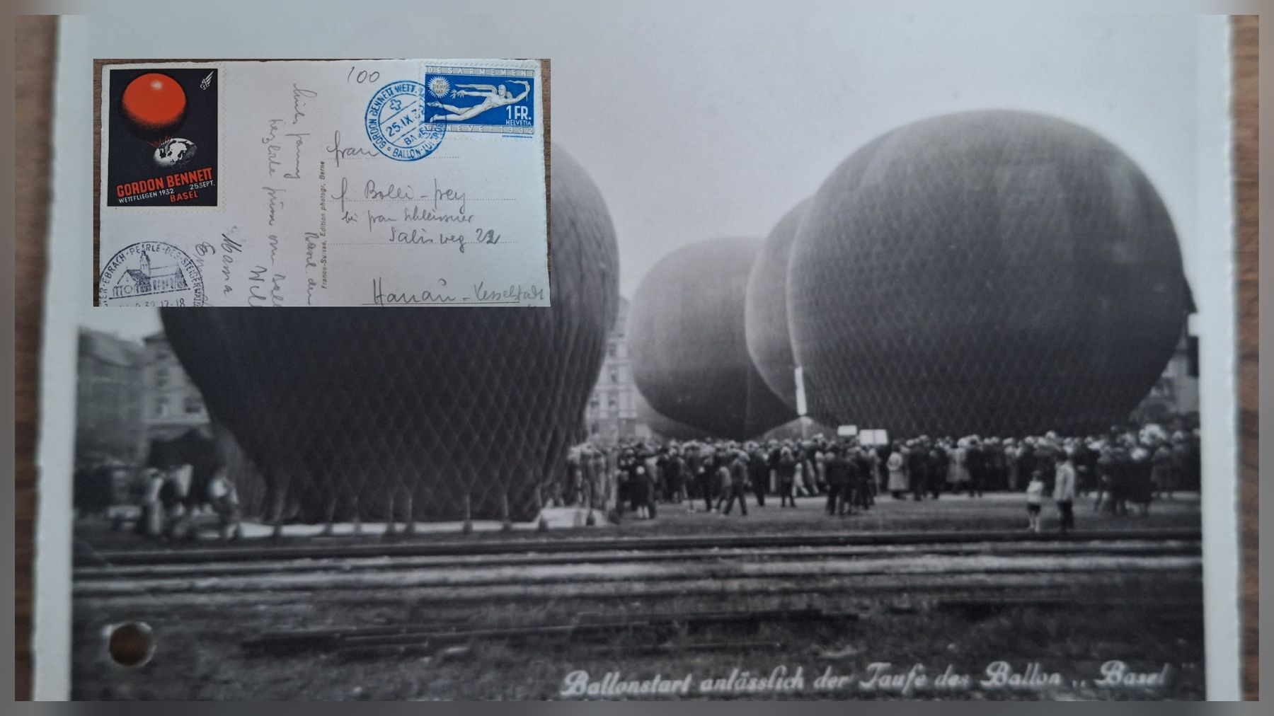Tutti i francobolli: Gordon Ebrach Ballonstart / Taufe des Ballon Basel  – Usato da Balgach venduto da SIMEON27 2