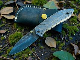 Damast Messer Klappmesser HANDMADE 19cm bergmann No. 06