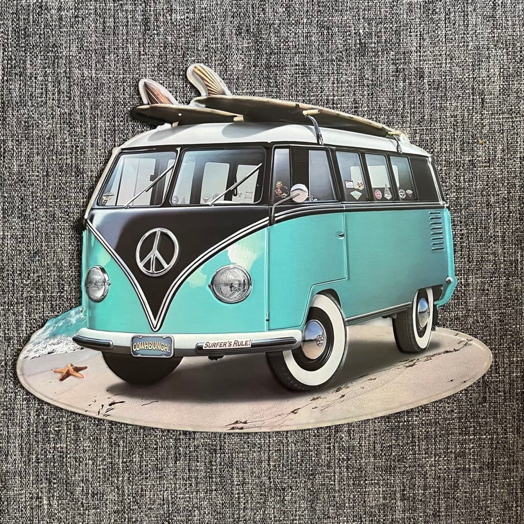 Volkswagen Insegne: VW Camper Metal Art Schild – Usato da Schwyz venduto da rs-trend