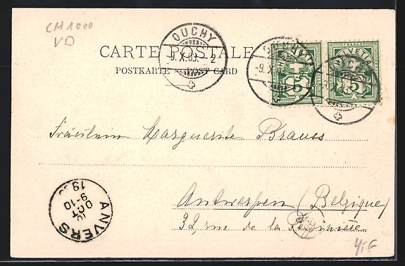 Cartoline postali: Ouchy, Ortspanorama vom Wasser aus, mit  – Usato da Berlin venduto da bartko-reher 1