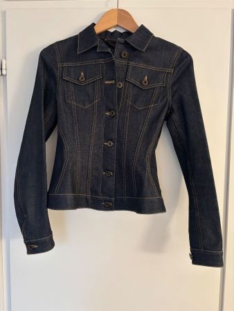 Neu, BURBERRY PRORSUM  taillierte Jeansjacke IT38, 34