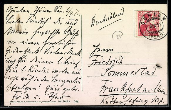 Cartoline postali: Gunten, Hotel Hirschen am See mit Dampfs – Usato da Berlin venduto da bartko-reher 1