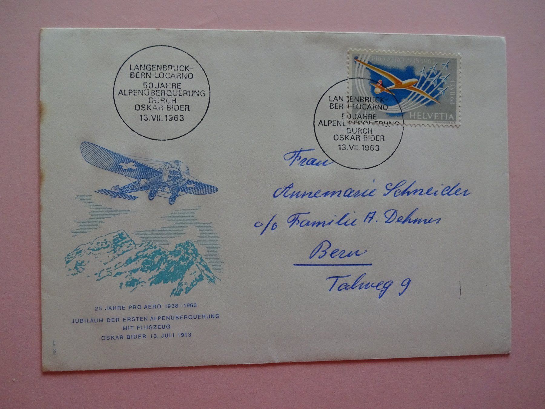 Alle Briefmarken: Pro Aero. Erste Alpenüberquerung. – Gebraucht aus Goldach von armando_r