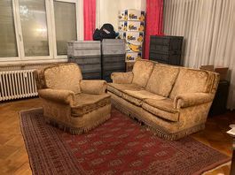 Polstergruppe 3er-Sofa und Sessel
