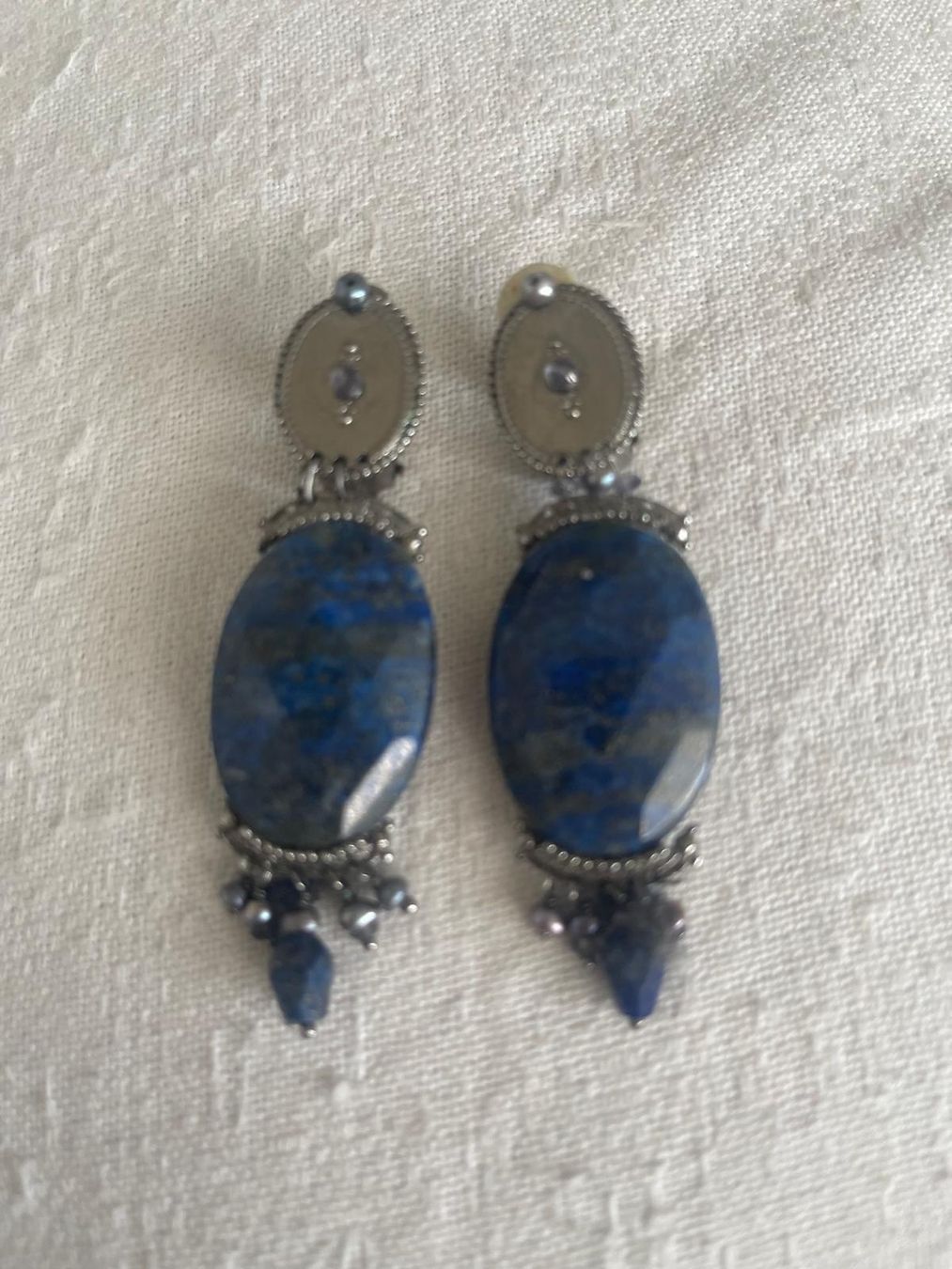 Orecchini pendenti & Orecchini a lobo: Satellite blue stone earrings clip-on perfect condition – Nuovo (secondo la descrizione) da Zürich venduto da bos_fh75 2