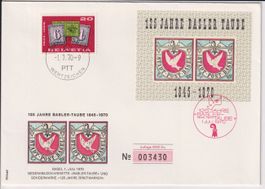 Vignettenbrief 125 J Basler Taube
