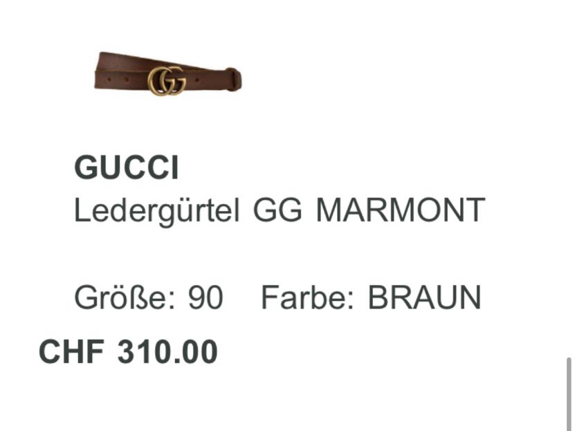 Gucci Cinture: Gucci Ledergürtel GG Marmont – Usato da Zürich venduto da predisha 5