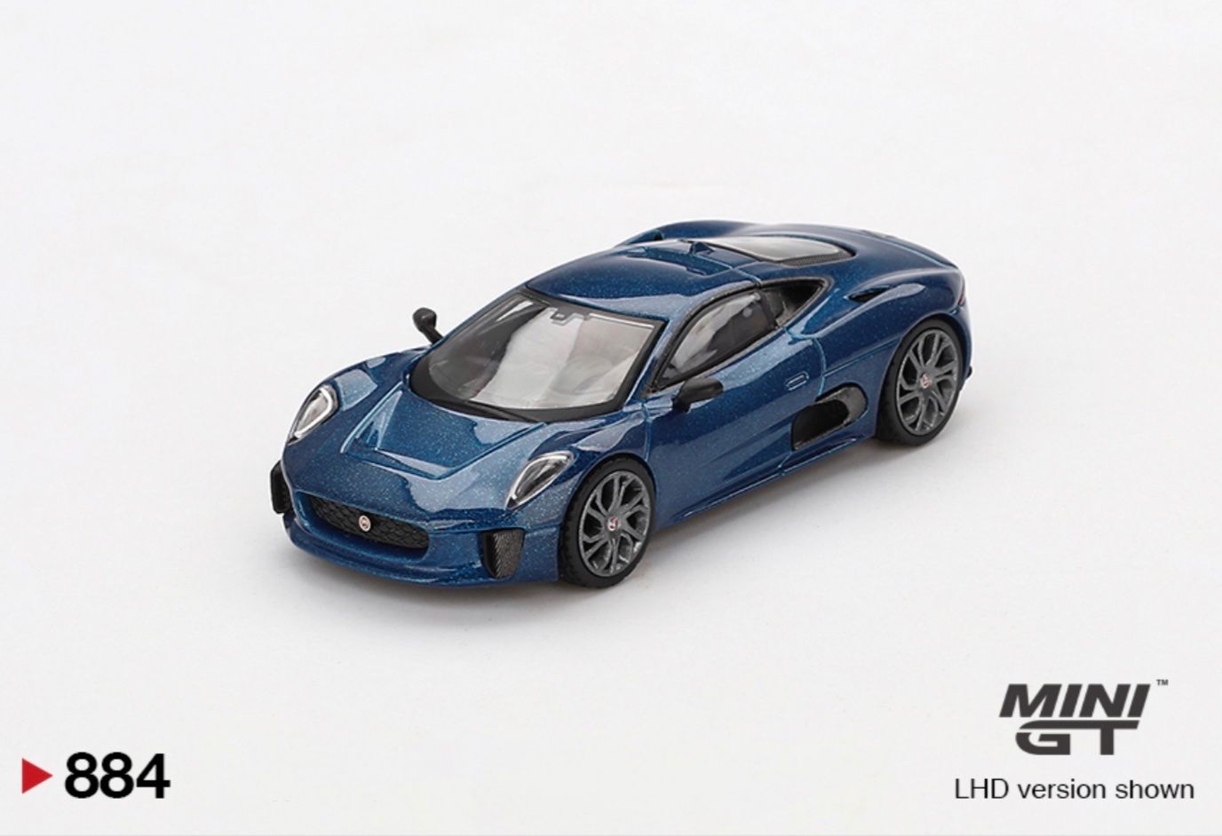 Jaguar Modellini d'auto: Jaguar C-X75 Blue 1/64 Mini GT – Nuovo e nell'imballaggio originale da Wohlen AG venduto da PrivatSammlung 1