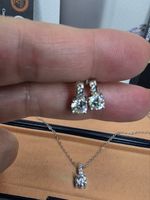 Ensemble argent avec diamants de moissanite de 2 ct
