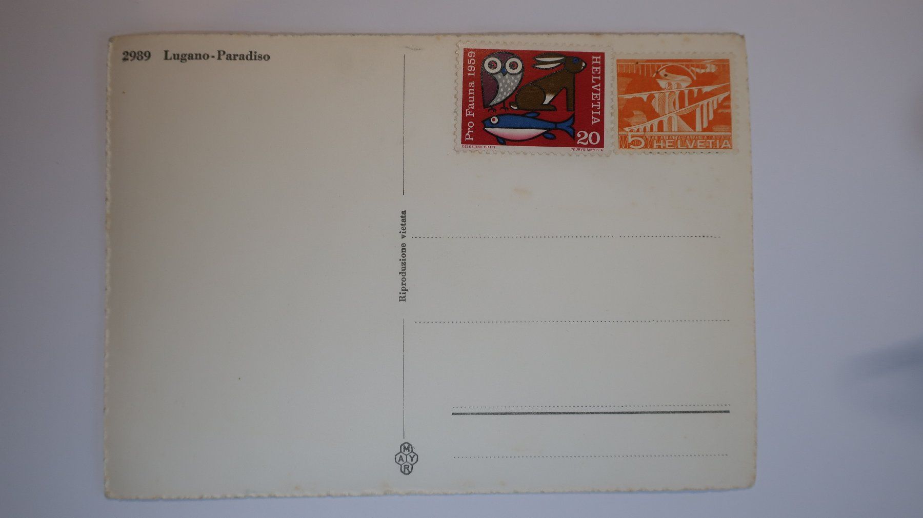 Ansichtskarten: Lugano Paradiso N° 2989 – Gebraucht aus Cormoret von Pascalll2001 2