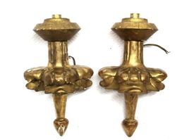 Appliques en bois doré style gothique vergoldete Wandleuchte