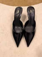 Zara Pointed Mules Black High Heels Slip-on Shoes