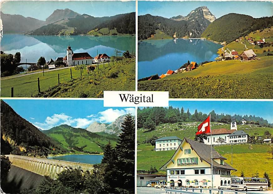 Cartoline postali: SZ - Innerthal, Gasthaus Stausee – Usato da Ottikon b.Kemptth. venduto da Neptun1974
