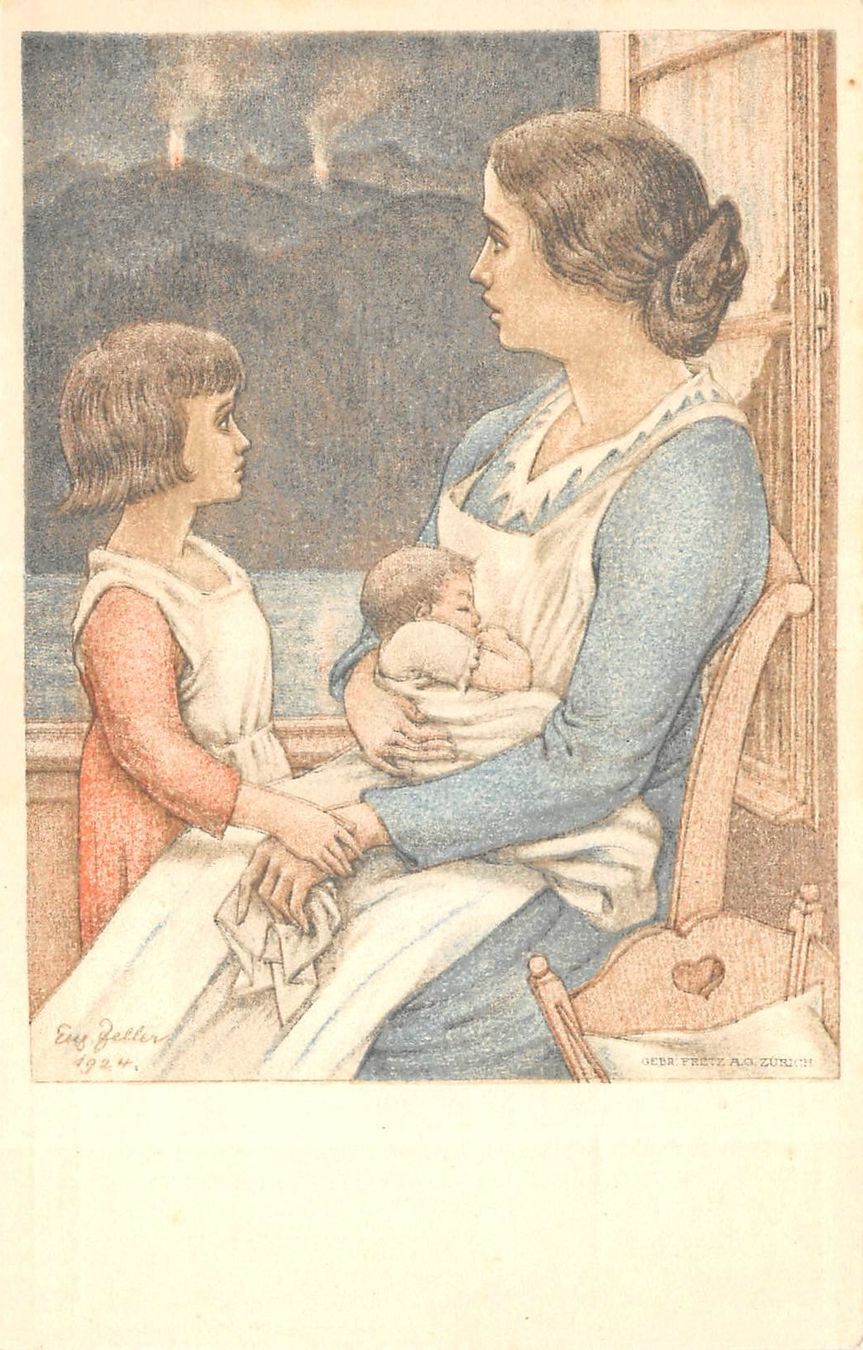 Tutti i francobolli: Bundesfeierkarte 1924, Mutter mit Kindern – Usato da Ottikon b.Kemptth. venduto da Neptun1974