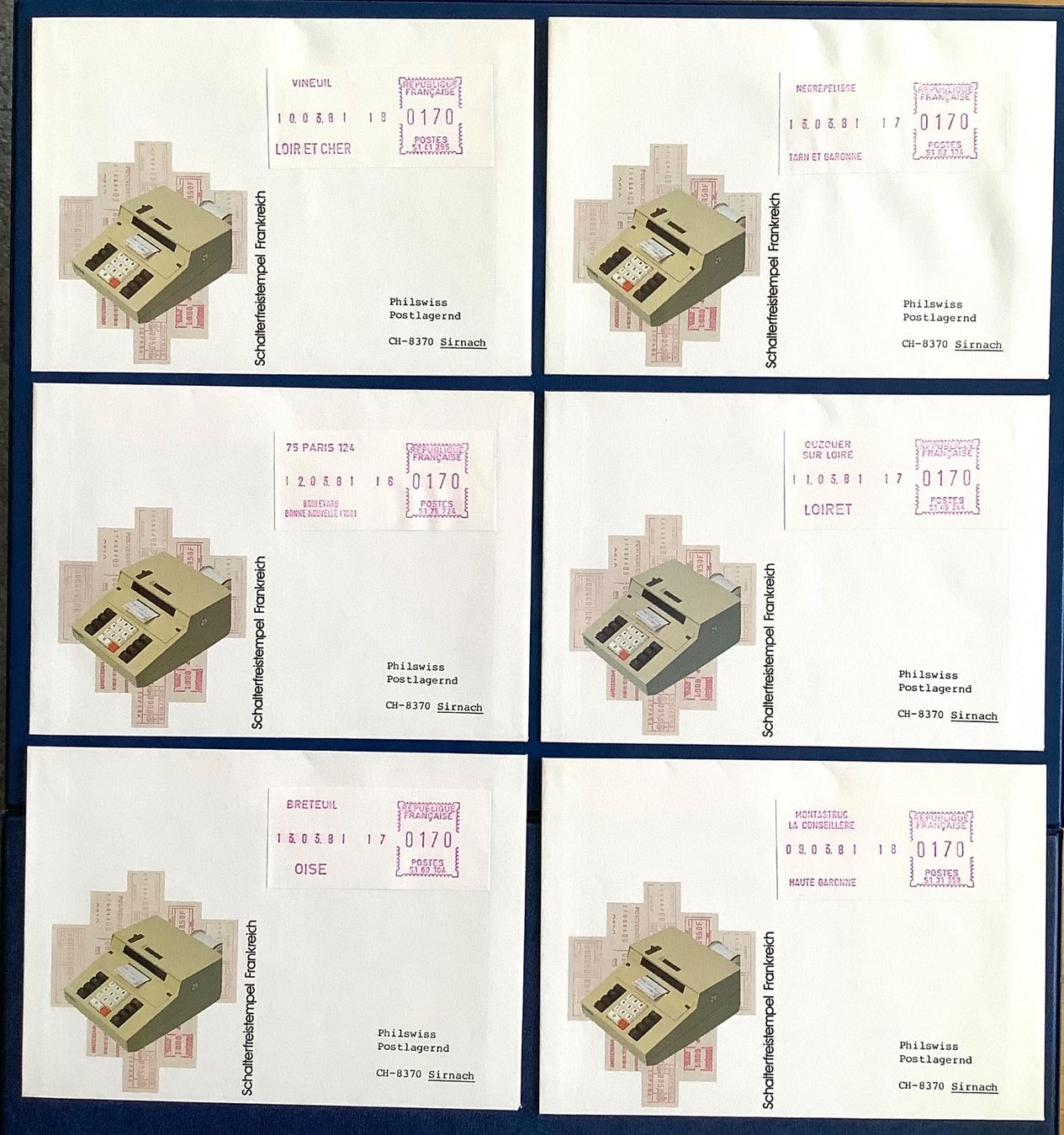Alle Briefmarken: 1981 - Frankreich - ATM - Div.FDC – Neu (gemäss Beschreibung) aus Liestal von Pep3