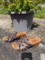 Gabor Damen Sandalen Gr. 37 Silber metallic Keilabsatz So...