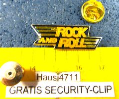 ROCK AN D ROLL MUSIC SCHMUCK-PIN GLASIERT GOLDIG