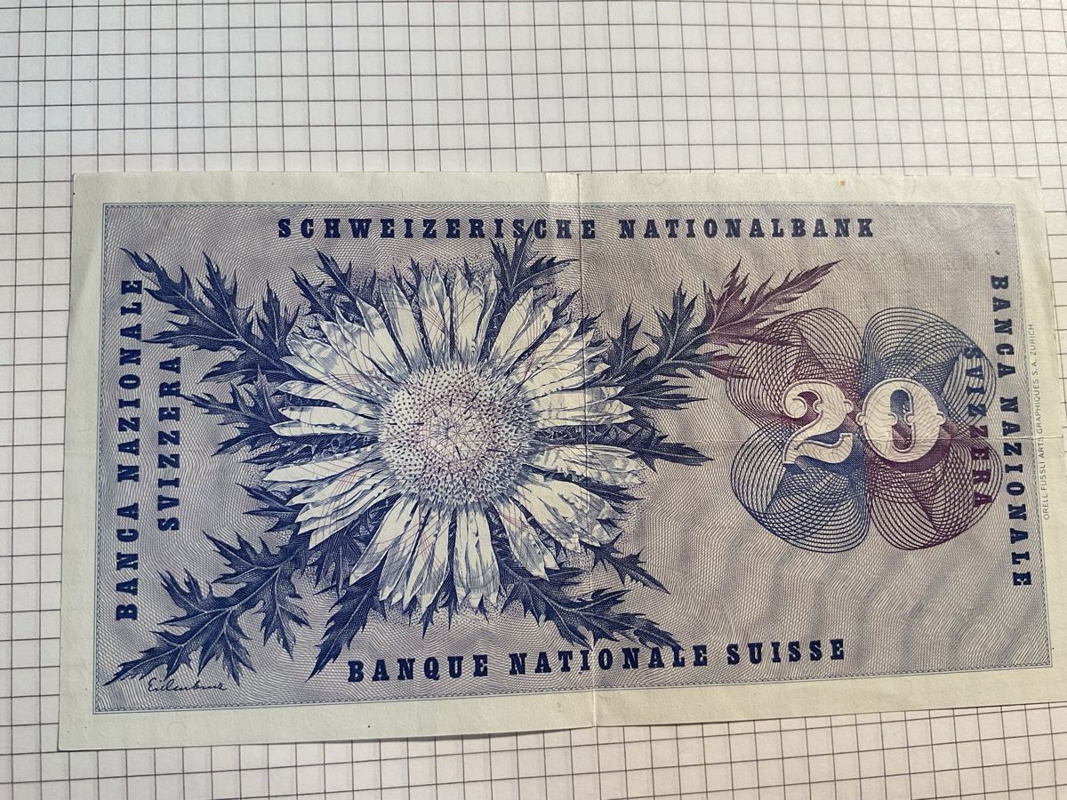 Banknoten: 20 Franken Note Schweiz – Gebraucht aus Ursenbach von tho_8s6p 1