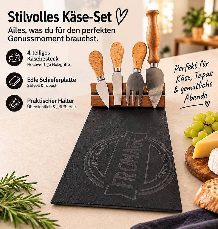Bestecksets: Käseplatte mit Käsebesteck – Gebraucht aus Hinwil von KimSchwegler