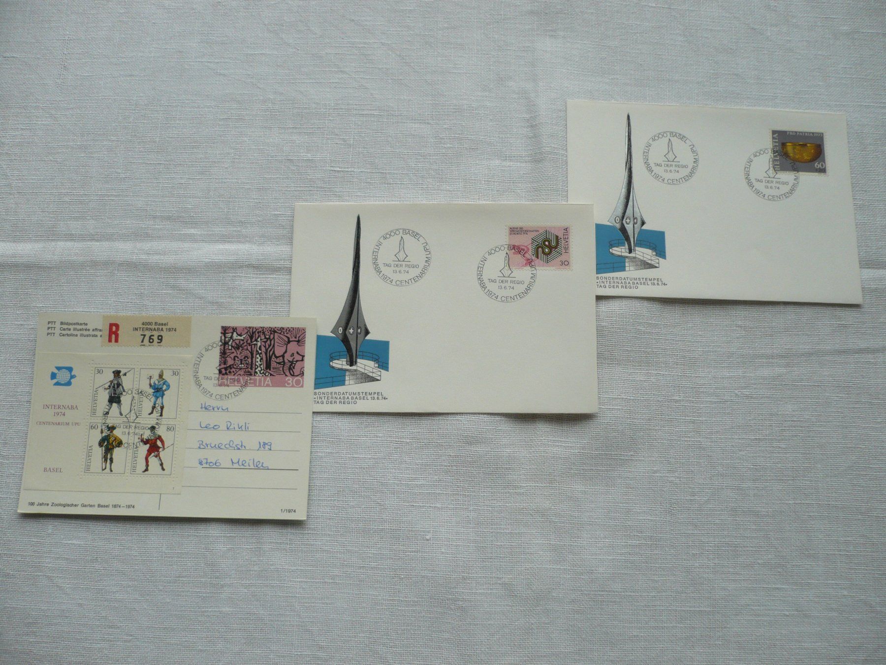 Tous les timbres: 13.6.74 INTERNABA Tag der Regio 3 Belege – D'occasion à Zürich par saltandpepper008