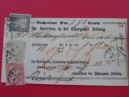 1865: DREI-Farben Frankatur von FRAUENFELD (TG) attraktiv !