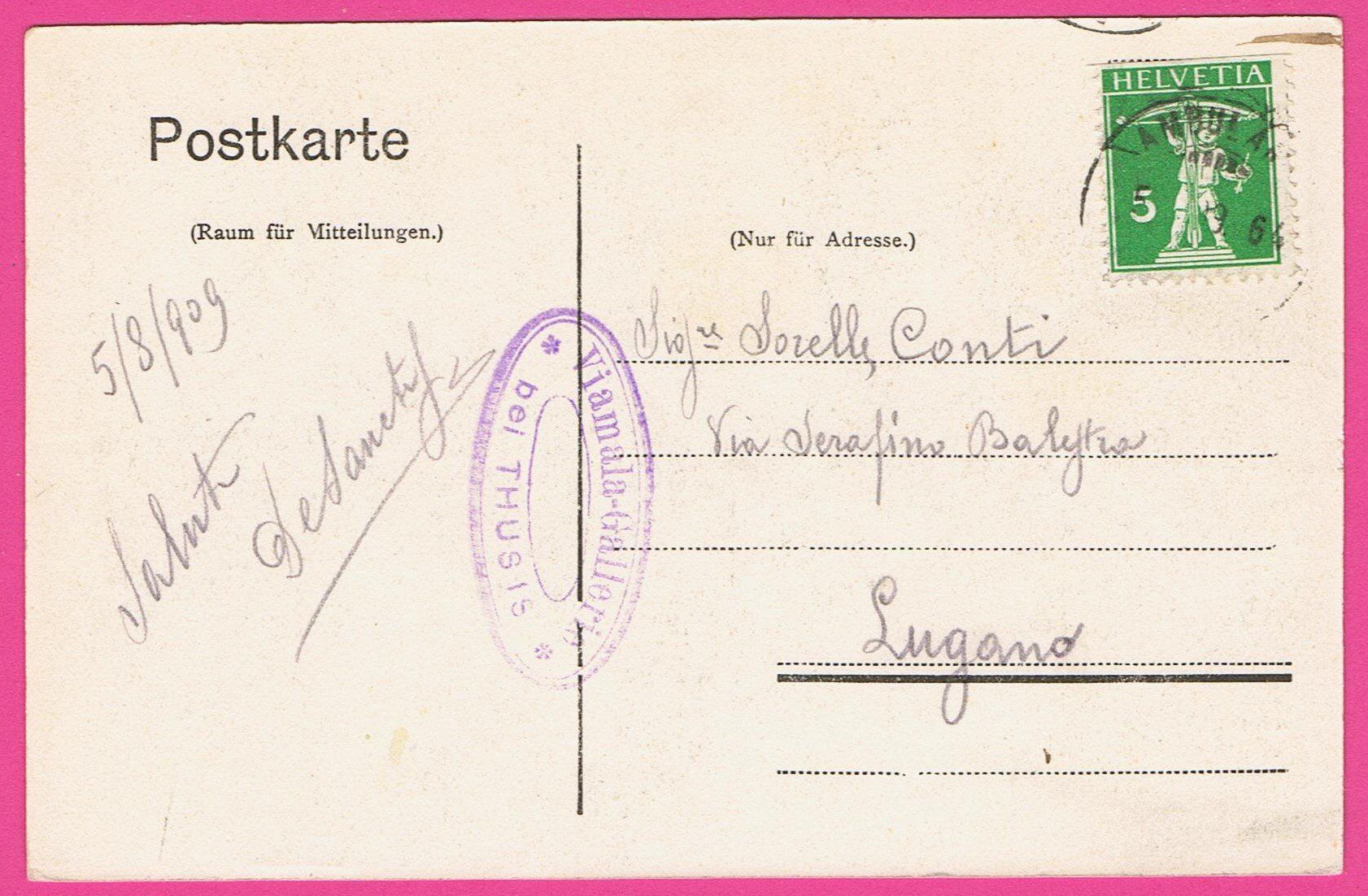Cartoline postali: Viamala gel 1909 Erste Brücke – Usato da Einsiedeln venduto da dillie 1