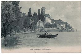 Brissago, barca, chiesa, circolata 1906