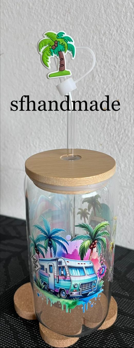 Bicchieri: *Happy Camper Sunset* Trinkglas- sfhandmade – Nuovo (secondo la descrizione) da Baar venduto da sfhandmade 3
