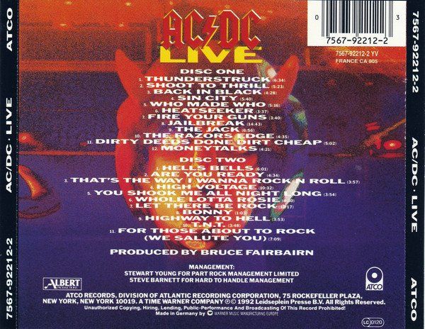 CDs: 2-CD AC/DC - Live (1992, mit Slipcase) – D'occasion à Möriken AG par mineralia 1