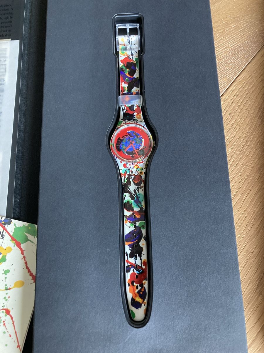 Swatch Orologi: Sam Francis GZ 123 1992 Uhr + Kunstdruck – Nuovo e nell'imballaggio originale da Boll venduto da Jopp1 2
