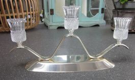 Mid Century Kerzenleuchter im Bauhaus-Stil, Metall/Glas