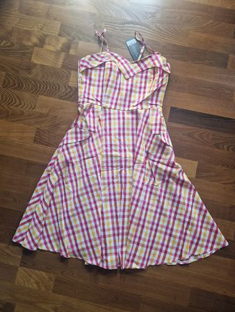 Voodoo Vixen Kleid, Gr. M, kariert, neu mit Etikette