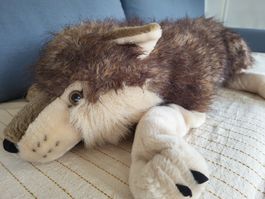 Peluche loup Wild Republic, état neuve, environ 90 cm 