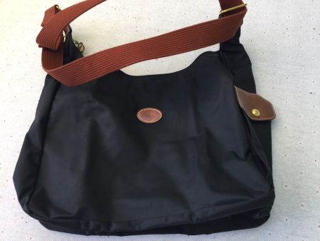 Longchamp Umhängetasche schwarz braun gebraucht