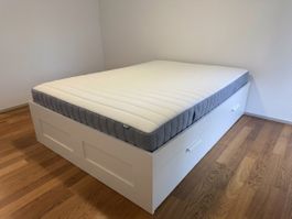 140x200 Bett Komplett mit 4 Schubladen