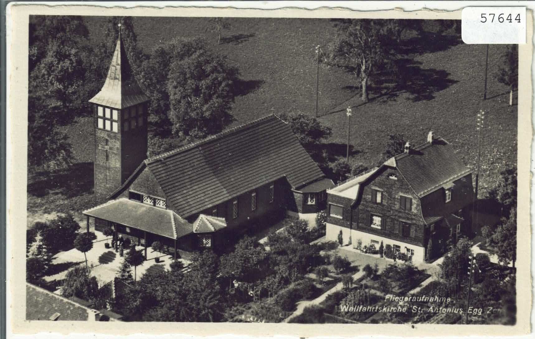 Cartoline postali: Fliegeraufnahme Wallfahrtskirche St. Antonius Egg – Usato da Ettingen venduto da Kartenplanet