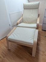 POÄNG Sessel und Hocker in Leder