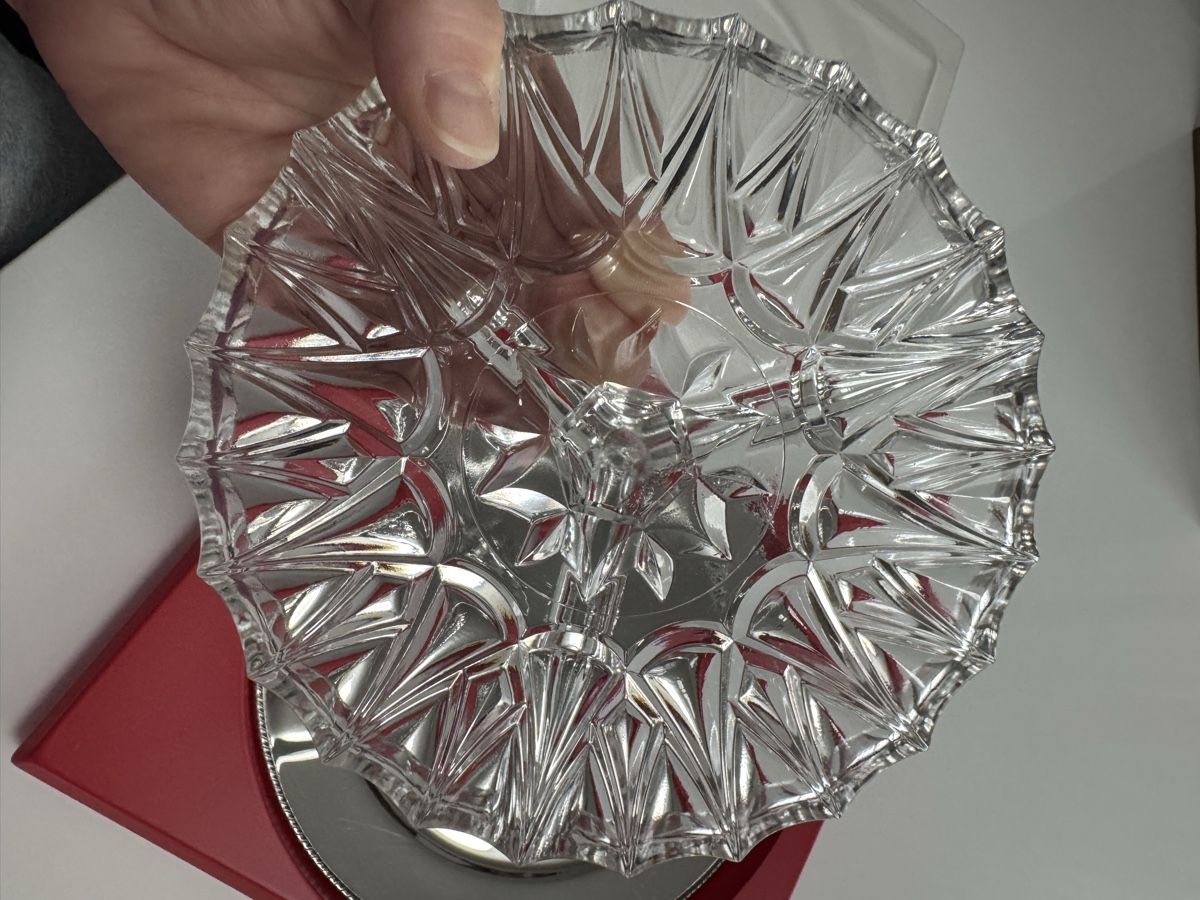 Verres: Glas Servierteller mit Metallschale neu – Neuf avec emballage d'origine à Zürich par Soleneve 3