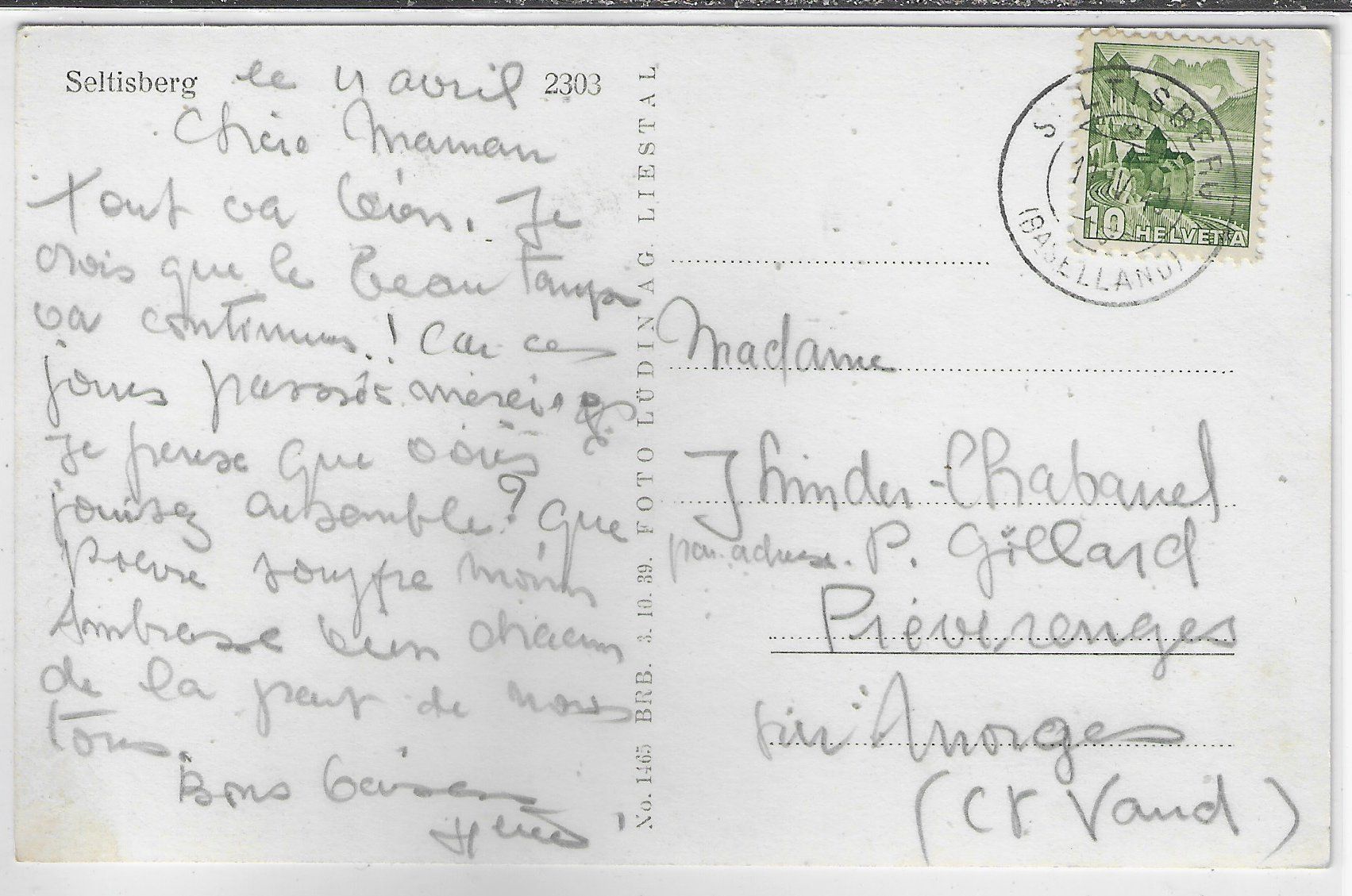 Cartoline postali: Seltisberg - Generalansicht – Usato da Ettingen venduto da Kartenplanet 1