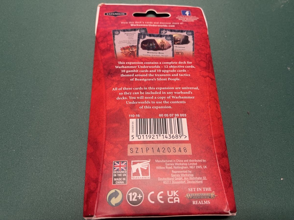 Giochi: Warhammer Underworlds Silent Menace Universal Deck Expansion – Nuovo e nell'imballaggio originale da Wettingen venduto da TheCenturion 1