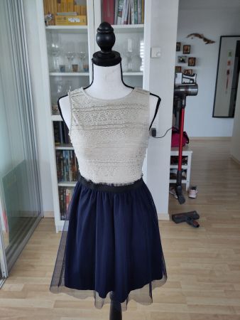 Kleid marine-creme Gr. S