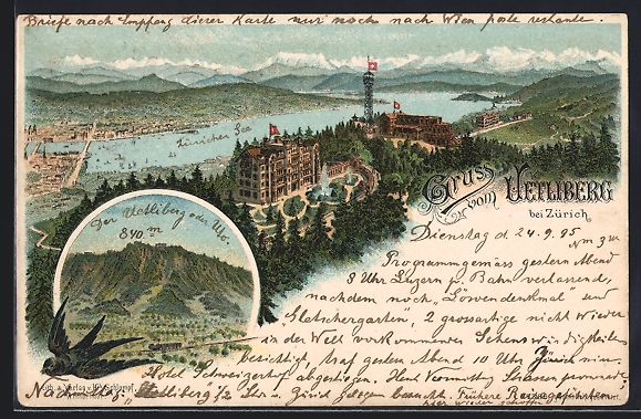 Cartoline postali: Vorläufer-Lithographie Uetliberg bei Z – Usato da Berlin venduto da bartko-reher