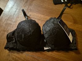 Bügel-BH Caralino schwarz Spitze neu Grösse 90B