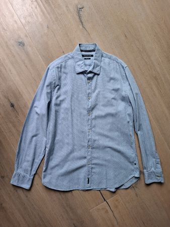 2 Marc O'Polo Hemden blau und grau Shaped Fit Grösse L