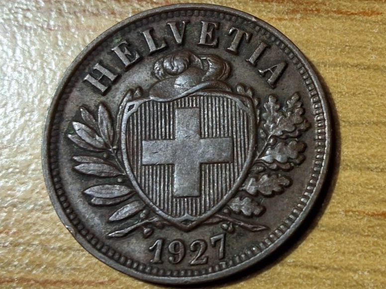 Tutti le monete: 2 Rappen 1927 - Selten! – Usato da Münchenstein venduto da purbach1 2