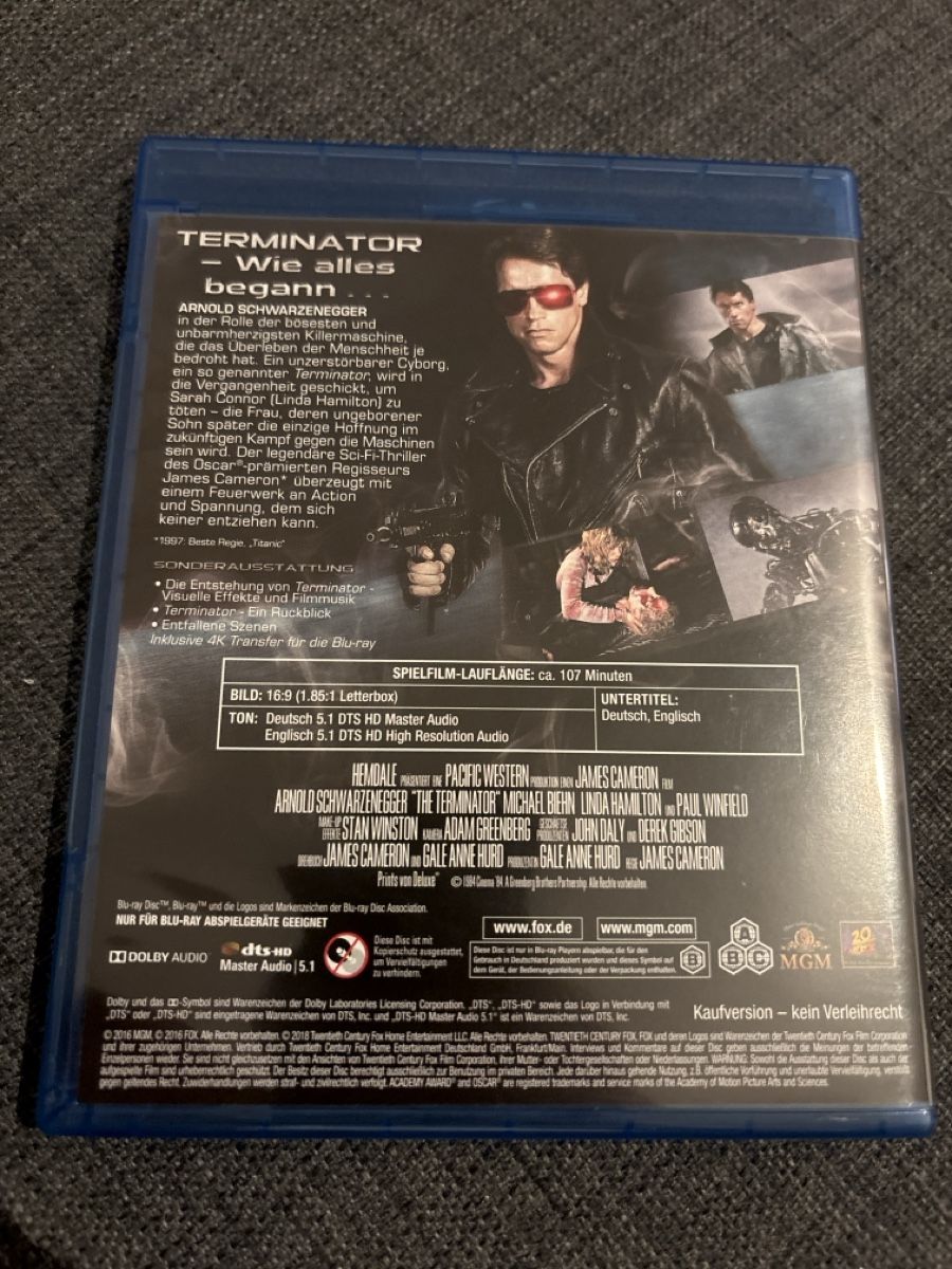 Tutti i DVDs: Terminator bluray – Usato da Oberentfelden venduto da Rabaelikus 1