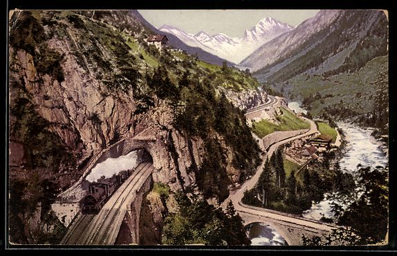 Cartes postales: Wassen, Streckenabschnitt der Gotthardba – D'occasion à Berlin par bartko-reher