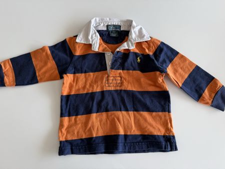 Polo Ralph Lauren Rugby Shirt orange blue size 24M