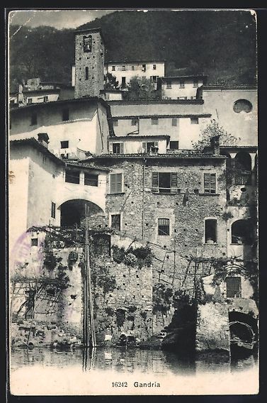 Cartoline postali: AK Gandria, Ortspartie am Ufer, 1908 – Usato da Berlin venduto da bartko-reher